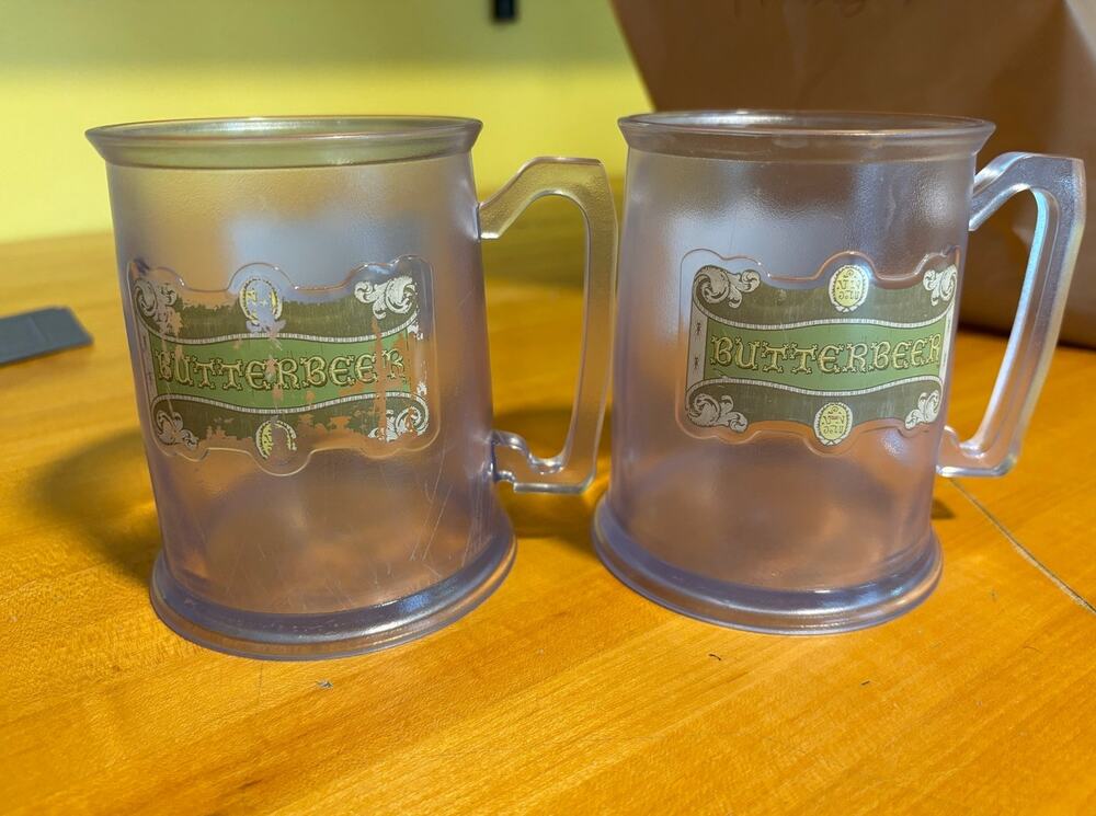 2 Acrylic mugs Harry Potter Butterbeer Universal Studios